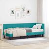 vidaXL Hoekbedframe met matras Turquoise 80 x 200 cm Fluweel