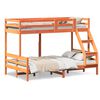 vidaXL Stapelbed massief grenenhout wasbruin 80x200/120x200 cm