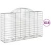 vidaXL Schanskorven 18 st gewelfd 200x50x120/140 cm ijzer