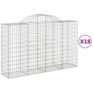 vidaXL Schanskorven 18 st gewelfd 200x50x120/140 cm ijzer