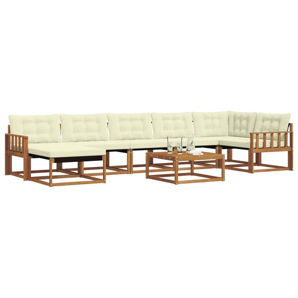 vidaXL Buiten bankenset 22 pcs Natuurlijk en Cr&egrave;me Massief Acaciahout