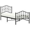 vidaXL Bedframe met hoofd- en voeteneinde metaal zwart 80x200 cm