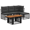 vidaXL Tuinbankenset 5 st Zwart en Donkergrijs poly rattan