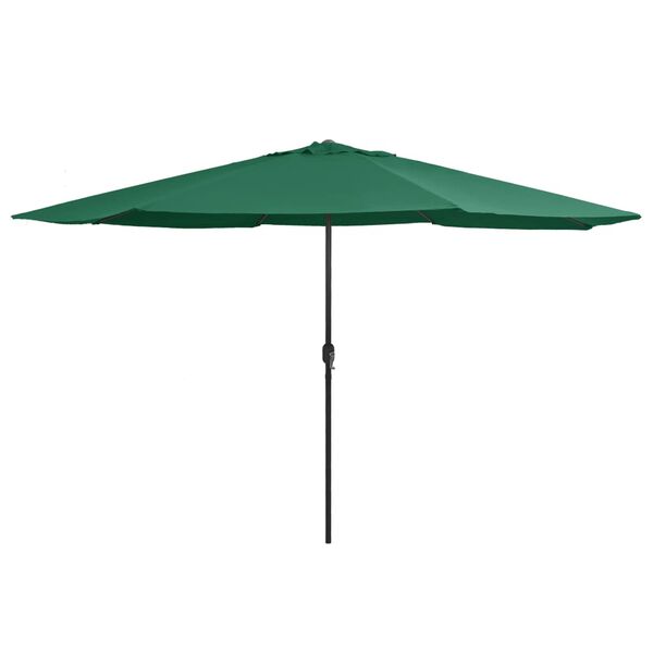 vidaXL Parasol met metalen paal 390 cm groen