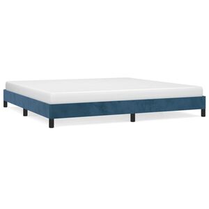 vidaXL Bedframe zonder matras 200x200 cm fluweel donkerblauw