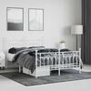 vidaXL Bedframe met hoofd- en voeteneinde metaal wit 140x200 cm