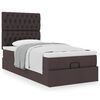 vidaXL Ottoman bed met matras 80x200cm stof donkerbruin