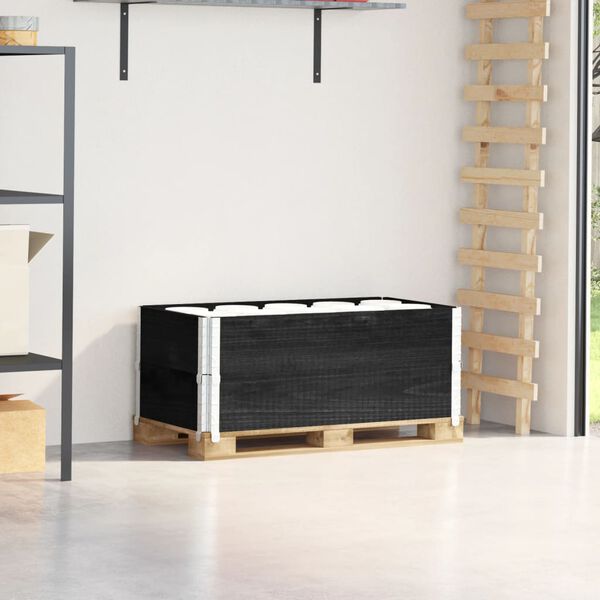 vidaXL Palletopzetranden 2 st 100x50 cm massief grenenhout zwart