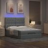 vidaXL Ottoman bed met matras en LED's 140x190cm stof lichtgrijs