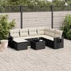 vidaXL 8-delige Loungeset met kussens poly rattan zwart