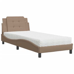 vidaXL Bedframe zonder matras "Zadar" kunstleer cappuccinokleurig 80x200 cm