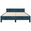 vidaXL Bedframe zonder matras 120x190 cm fluweel donkerblauw