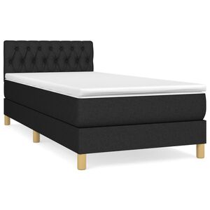 vidaXL Boxspring met matras stof zwart 80x200 cm