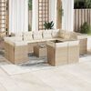 vidaXL 13-delige Loungeset met kussens poly rattan beige