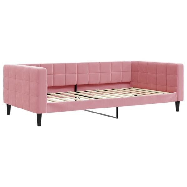 vidaXL Slaapbank 100x200 cm fluweel roze