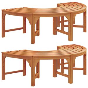 vidaXL Boom bank 2 pcs Naturel 160 x 80 x 45cm Massief Eucalyptus Hout