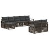 vidaXL Tuinbankenset 9 st 9-zits Grijs poly rattan