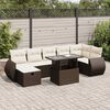 vidaXL 8-delige Loungeset met kussens poly rattan bruin