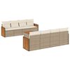 vidaXL 9-delige Loungeset met kussens poly rattan beige