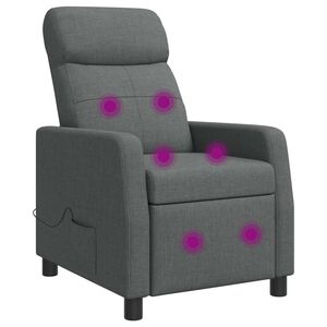 vidaXL Massage Recliner Donkergrijs Stof