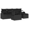 vidaXL Tuin Sofa Set 6 st Zwart poly rattan