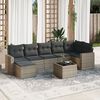 vidaXL 8-delige Loungeset met kussens poly rattan grijs