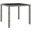 vidaXL Tuintafel 90x90x75 cm poly rattan grijs
