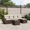 vidaXL 6-delige Loungeset met kussens poly rattan bruin