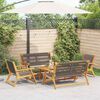 vidaXL Tuinstoelen met Tafel 5 pcs Grijs Massief acaciahout