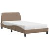 vidaXL Bed met matras "Dover" kunstleer cappuccinokleurig 100x200 cm