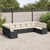 vidaXL Tuin Sofa Set Zwart poly rattan