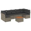 vidaXL 8-delige Loungeset met kussens poly rattan grijs