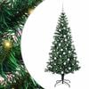 vidaXL Kunstmatig Voorverlicht Kerstboom Groen 180 cm PVC en Metaal