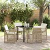 vidaXL Tuin eettafelset 5 pcs Beige poly rattan