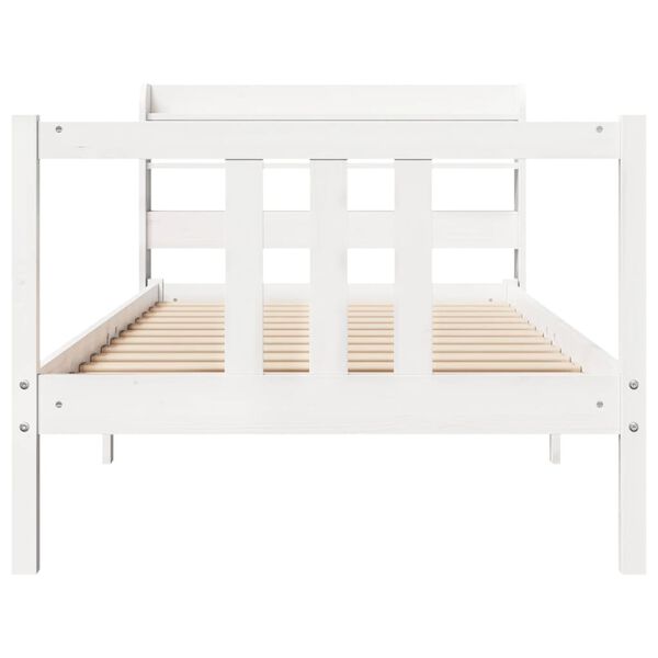 vidaXL Bedframe met hoofdeinde zonder matras 90x200 cm wit