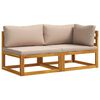 vidaXL Hoekbank met kussens 100 % polyester Massief Acacia Naturel