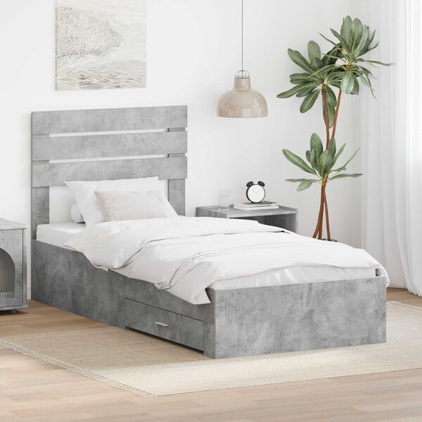 vidaXL Bedframe met lade met hoofdeinde met opslag Bewerkt hout