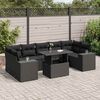 vidaXL 8-delige Loungeset met kussens poly rattan zwart