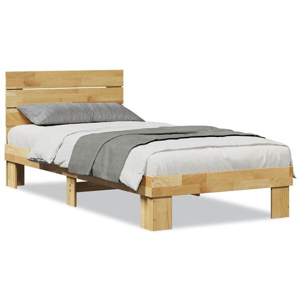 vidaXL Bedframe hoofdeinde zonder matras 80x200 cm massief hout eiken