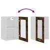 vidaXL Wandkast Lyon 40x31x60 cm glas en bewerkt hout gerookt eikenkleurig