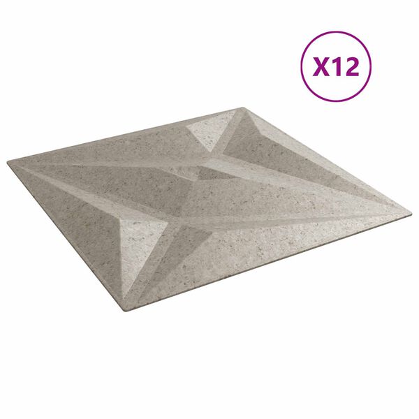 vidaXL Wandpanelen Ster 12 pcs Ster Beton 50 x 50 cm XPS Schuim