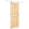 vidaXL Schuifdeur Natuurlijk en Wit 80 x 210 cm Massief Grenenhout