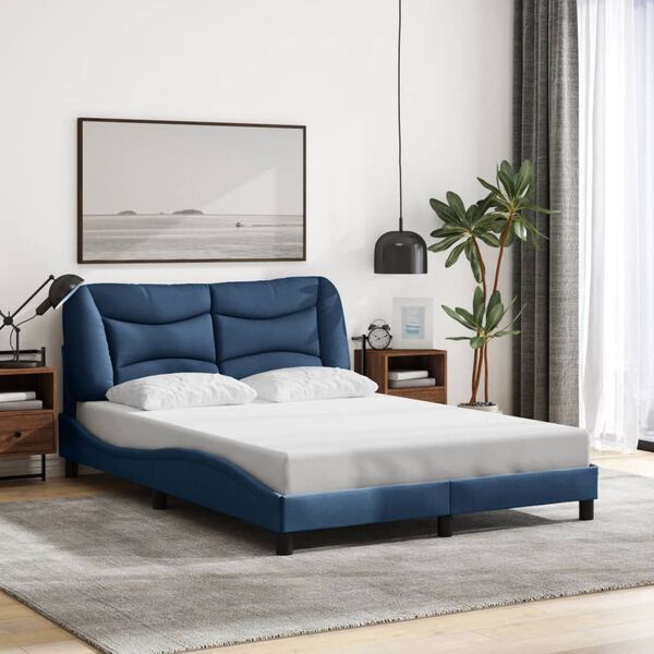 vidaXL Bedframe zonder matras "Hvar" stof blauw 140x200 cm