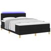 vidaXL LED Box Spring Bed met matras met LED Zwart 140 x 190 cm Stof