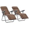 vidaXL Opklapbare stoelen met kussens, 2 stuks, bruin