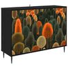 vidaXL Dressoir ZAANDAM Zwart eiken 102 x 33 x 76 cm Bewerkt hout