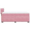 vidaXL Boxspring met matras fluweel roze 90x200 cm