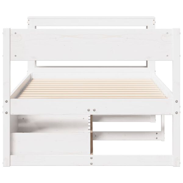 vidaXL Bedframe zonder matras massief grenenhout wit 90x200 cm
