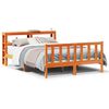 vidaXL Bedframe met hoofdbord massief grenenhout wasbruin 150x200 cm