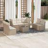 vidaXL 8-delige Loungeset met kussens poly rattan beige
